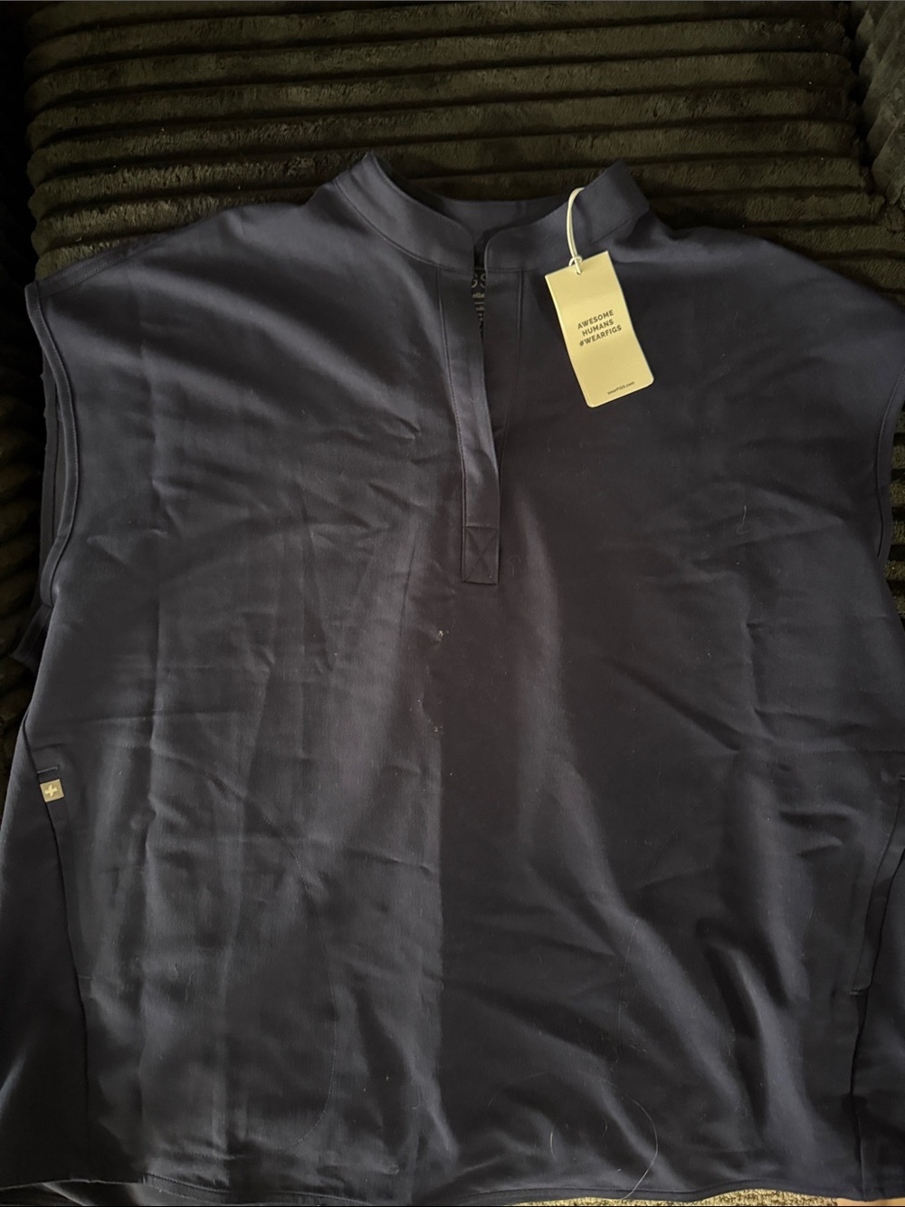 Figs Navy Sleeveless Rafaela Oversized Scrub Top